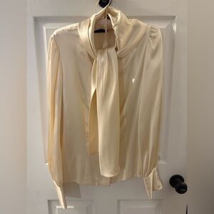 Dana Buchman Cream Tie-Neck Blouse